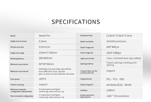 Máy Quét <span class=keywords><strong>3d</strong></span> Cầm Tay <span class=keywords><strong>SENSE</strong></span> Pro, Máy Quét Cơ Thể Người <span class=keywords><strong>3d</strong></span> Đa Màu <span class=keywords><strong>3d</strong></span> Nâng Cấp Cảm Giác <span class=keywords><strong>3d</strong></span> - Product Image 6
