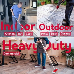 Ensemble serpillière et <span class=keywords><strong>seau</strong></span> pliable avec essoreuse, brosse de nettoyage robuste, serpillière et <span class=keywords><strong>balai</strong></span> pliables <span class=keywords><strong>pour</strong></span> le nettoyage intérieur ou extérieur - Product Image 6