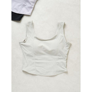 สปอร์ตบราไซส์ M ด้านหน้า XS สำหรับเล่นกีฬาสปอร์ตสปอร์ตบราเล่นฟิตเนสบุฟองน้ำน้ำหนักเบาพิมพ์ลายสีพื้น - Product Image 1