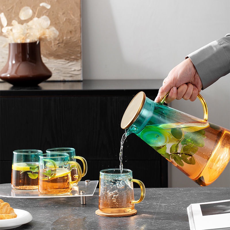 single package borosilicate glass Pitcher heat-resistant glass cold water bottle cool kettle glass jug