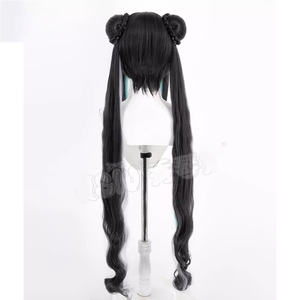 Parrucca Lunga Nera e Verde per Costume da Sirena Anime per Donna, Festa di Halloween GAHC-031 - Product Image 2