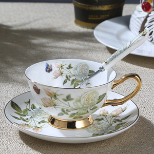 Brief Bone <strong>China</strong> <strong>Cup</strong> Saucer Set Afternoon Tea Coffee <strong>Cup</strong> With Spoon - Product Image 4