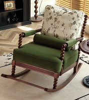 Fauteuil à bascule de style français pour la maison, style rétro américain, fauteuil inclinable de repos, en PU, simple