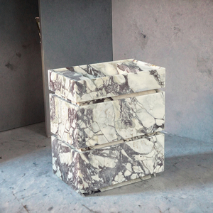 Luxo Modern Hotel Villa Banheiro Vaidade Calaccata Viola Lavatório De Mármore Pia Dois Armários Gavetas Grande Laje Pedra Natural - Product Image 3