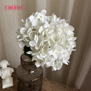CM-TH623 Flor Artificial de Buena Calidad, Hortensia Blanca Individual al por Mayor para Floristerí<span class=keywords><strong>a</strong></span> - Product Image 5