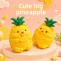 Vente flash : jouet anti-stress en caoutchouc extra-large de 16 cm, pêche, fraise et ananas, dans un emballage coloré