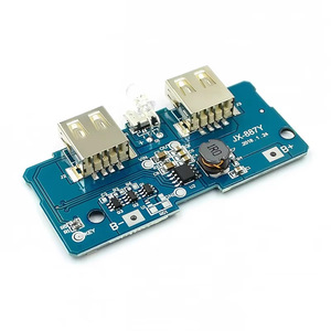 JX-887Y 3.7V ถึง 5V 2A บูสต์โมดูล แปลงไฟ DC-DC แบบ Dual USB Output สำหรับ DIY พาวเวอร์แบงค์ - Product Image 1