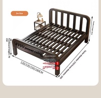 Cadre de lit en métal moderne, lit double, lit plateforme avec lattes en bois, fondation de matelas robuste pour meubles de chambre à coucher, lit king-size, lit queen-size