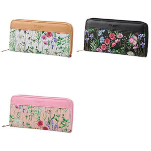 Portefeuille long classique à motif floral rétro, pochette à trois couches avec fermeture éclair Oxford, porte-monnaie pour femmes - Product Image 1
