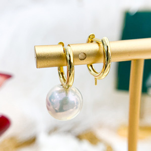 WENCHI Kit de bijoux DIY en argent avec support vide pour boucles d'oreilles en argent S925 pour perles de 8-12mm, design de boucles d'oreilles pendantes tendance, modèle Chine 11561 - Product Image 1