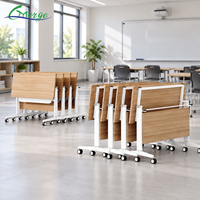 Table de classe pliable au design moderne avec roulettes pour les écoles, les universités, les bureaux d'étudiants, les salles de conférence et de formation