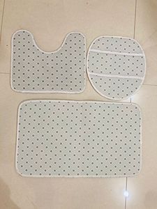 Ensembles de tapis de salle de bain à carreaux en gros/personnalisés, 4 pièces, comprenant un couvre-siège de toilette, des tapis antidérapants, un tapis de bain et un rideau de douche - Product Image 5