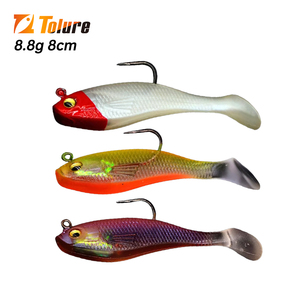 Kingdom — <span class=keywords><strong>leurre</strong></span> <span class=keywords><strong>souple</strong></span> <span class=keywords><strong>avec</strong></span> tête plombée et queue en T, appât artificiel de type poisson nageur <span class=keywords><strong>avec</strong></span> hameçon fort, 8CM, 8.9G, vente en gros - Product Image 1