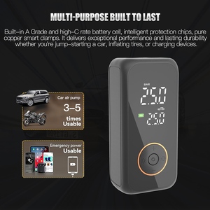 Nhựa cầm tay lốp Inflator cho xe ô tô nhỏ gọn Xe đạp điện nhanh chóng thổi phồng kỹ thuật số đo áp suất ngân hàng điện <span class=keywords><strong>LED</strong></span> ánh sáng 150PSI - Product Image 3