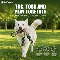Jouets pour chiens en corde camouflage avec balles en caoutchouc et os en latex pour chiens de taille moyenne à grande, jouet interactif à mâcher