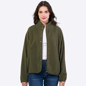 <span class=keywords><strong>Veste</strong></span> surdimensionnée en polyester et laine polaire Sherpa polaire personnalisée utilitaire universitaire d'hiver de grande taille pour femmes fabricant - Product Image 4