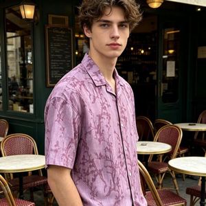 Chemises boutonnées en lin d'été personnalisées, chemises brodées à imprimé vintage, chemise tendance à motif floral, chemise Dryfit pour homme - Product Image 5