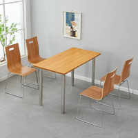 Ensemble table et chaises de salle à manger en acier inoxydable XY au design minimaliste pour restaurant, fast-food, salon de thé