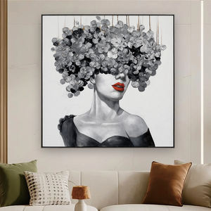 हॉट सेलिंग आधुनिक फैशन 3 डी पेंटिंग पॉप कला शैली लाल होंठ फूल सेक्सी महिला चित्र कैनवास दीवार कला सजावट के लिए - Product Image 4