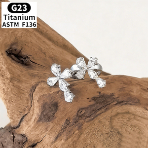 Pendientes <span class=keywords><strong>de</strong></span> <span class=keywords><strong>Titanio</strong></span> ASTM F136 para Mujer, Joyería <span class=keywords><strong>de</strong></span> Perforación con Rosca Interna, Pendientes <span class=keywords><strong>de</strong></span> <span class=keywords><strong>Titanio</strong></span> <span class=keywords><strong>Puro</strong></span> G23, Marca Rui Qian - Product Image 5