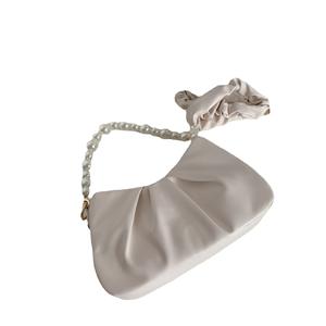 Fashionable Women's Single Strap High Waist <b>Shoulder</b> <b>Bag</b> PU Waterproof Zipper Closure <b>White</b> Yankee New Tide - Product Image 5