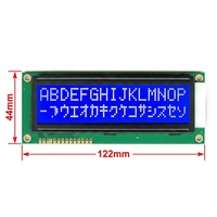MJ1602M 16X2 Modul Tampilan LCD Karakter 64.0X14.4Mm STN Biru Negatif 5V 3.3V Panel Kontrol Industri Instrumen Medis COB