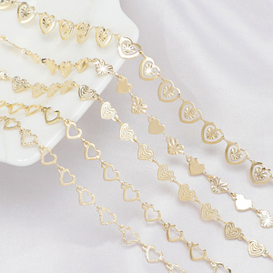 Cadena en forma de corazón mujer latón 18K chapado en oro <span class=keywords><strong>Astral</strong></span> cadena collar accesorios joyería hallazgos - Product Image 1