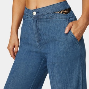 Pantalones Vaqueros Anchos de Mezclilla para Mujer, de Cintura Alta, Azules Lavados, Estilo Retro, Holgados y Versátiles, al por Mayor - Product Image 3