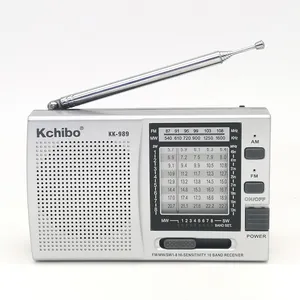 แบบพกพาวิทยุ vintage Suppliers-Kchibo KK-989แบบพกพา AM/FM/SW1-7 10แถบคลื่นวิทยุคลื่นวิทยุเครื่องรับพ็อกเก็ตหลายวิทยุ