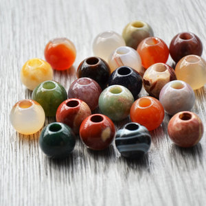 Natural Stone Large Hole Beads 16mm Diameter 5.5mm Aperture <b>Spacer</b> Beads For DIY Bracelet Pendant - Product Image 3