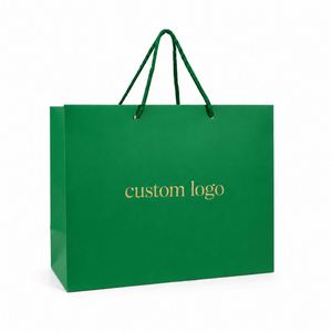 Custom Logo Blue Paper Shopping Luxury Matte Laminated Gift Packaging <b>Bag</b> With Ribbon Handle for Boutique Clothing Retail - Product Image 3