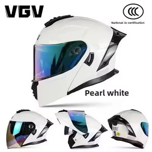 Casco Integral para Motocicleta con Logotipo Personalizado Estándar DOT <span class=keywords><strong>de</strong></span> Material ABS y Cubierta <span class=keywords><strong>de</strong></span> Doble Cara - Product Image 5