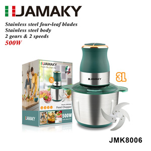 Hachoir Électrique JAMAKY 3L en Acier Inoxydable 500W pour Viande et Légumes - Product Image 1