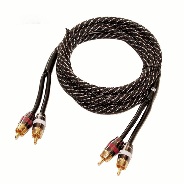 Wholesale OFC Oxygen-Free Copper Material One-part Auto Audio Cable, Car Audio Cable with Pure Copper RCA Connectors