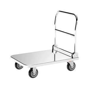 <span class=keywords><strong>400kg</strong></span> chariots à quatre roues chariot 304 acier inoxydable 202 plate-forme industrielle pliable remorque chariot de Transport à plat - Product Image 1
