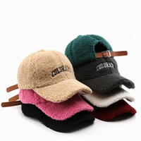 Casquettes Snapback en Polaire Sherpa Rétro Tendance Brodé Respirant Doux pour la Peau Chapeau de Papa pour l'Extérieur Quotidien Contre le Froid