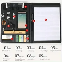 Carpeta Profesional de Cuero PU Tamaño A4, Portafolio para Escribir, para Entrevistas, Currículum, Tarjetas de Visita, Carpeta de Archivo Tamaño Carta