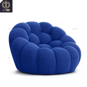거실을 위한 파란 거실 의자 가구 단 하나 현대 거품 안락 의자 호화스러운
