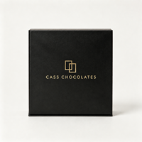 Boîte à chocolat magnétique haut de gamme personnalisée, 4/9 compartiments, emballage rigide en papier noir doux au toucher, pour truffes, dattes, étui écologique en plastique