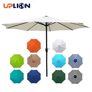 Uplion 10Ft Backyard Sun Umbrella For Garden White Market Umbrella Parasol Patio Umbrella
