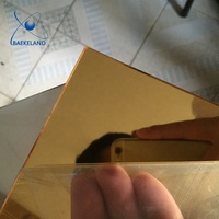 Feuille acrylique miroir or 1mm 2mm Feuille de miroir Pmma Feuille de plexiglas 4ft X 8ft