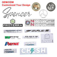 Emblema personalizado Insignia de coche con insignia adhesiva 3M Cromo brillante 3D en relieve Letras automáticas Emblemas ABS