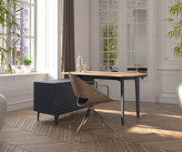 Chaise de bureau pivotante en bois moderne OMNII avec coussin épaissi et soutien pour le cou et le dos