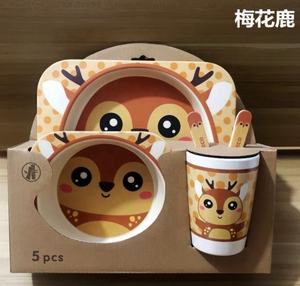 Ensemble de vaisselle pour enfants en fibre de <span class=keywords><strong>bambou</strong></span> hibou, 5 pièces, assiette pour <span class=keywords><strong>bébé</strong></span>, enfants, ensemble de dîner, écologique, ensemble de <span class=keywords><strong>repas</strong></span> pour enfants - Product Image 2