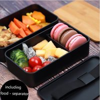 Boîte de conservation alimentaire, boîte à lunch japonaise bento avec couvercle en bambou