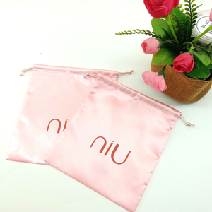 Pochette de luxe en satin de soie pour bijoux, mini sacs en satin à cordon, sacs anti-poussière en satin avec logo - Product Image 6