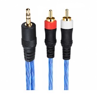 Cable Divisor de Audio Estéreo de 3.5mm Macho a Macho, Cable Blindado de Alta Fidelidad con Cobre Estañado y Chapado en Oro para Altavoces