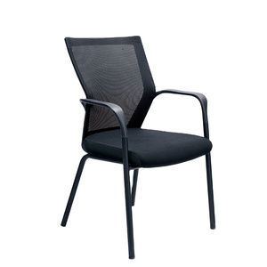 Chaise de bureau ergonomique moderne SitZone à dossier mi-haut, à <span class=keywords><strong>quatre</strong></span> pieds, en maille et mousse, avec accoudoirs réglables et base en plastique - Product Image 1