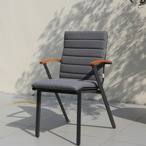 OSMEN ASCOT-Silla de comedor de exterior con respaldo de ratán, sillón de aluminio para uso en jardín y <span class=keywords><strong>terraza</strong></span> - Product Image 1