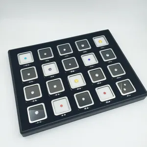 5.5cm Stainless Steel Metal Diamond Case Gem Case 12piece with tray display Jewelry exhibition supplies